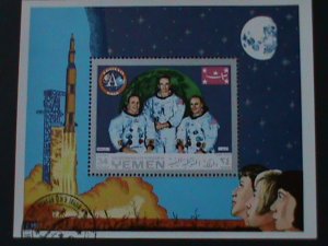 ​YEMEN-1970-APOLLO-NASA-SPACE HEROES-CTO-IMPERFS/S VF LAST ONE FANCY CANCEL