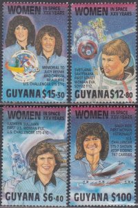 GUYANA Sc# 2216-9 CPL MNH SET WOMEN in SPACE incl CHALLENGER DISASTER