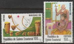 EQUATORIAL GUINEA 105-106, CHRISTMAS SEASON. MINT, NH. VF. (789)