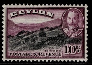 CEYLON GV SG372, 10c black & purple, M MINT. 