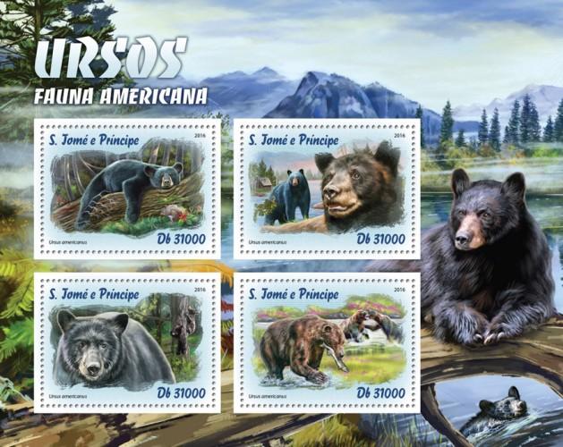 SAO TOME E PRINCIPE 2016 SHEET BEARS WILDLIFE st16309a