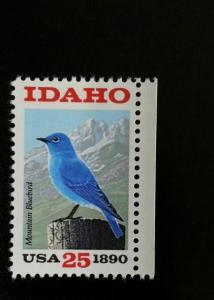 1990 25c Idaho, Mountain Bluebird, 100th Anniversary Scott 2439 Mint F/VF NH
