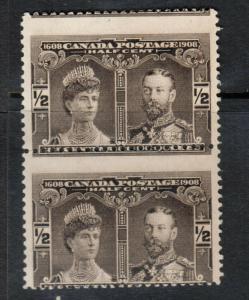 Canada #96 Never Hinged Mint Dramatic Misperf Pair