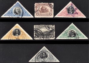 Ecuador Scott 174-80 complete set F to VF used.  Free...