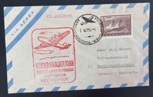 1956 Buenos Aires Argentina First flight Airmail Cover To Berlin Germany