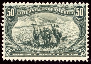 US 291 50c 1898 Trans-Mississippi Western Mining Prospector F-VF unused OG H