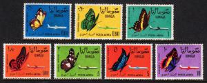 SOMALIA — SCOTT C75-C81 — 1961 BUTTERFLIES AIRMAIL SET — MNH — SCV $27.30