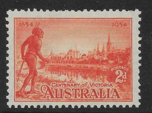 AUSTRALIA SG147a 1934 VICTORIA 2d ORANGE-VERMILION p11½ MTD MINT