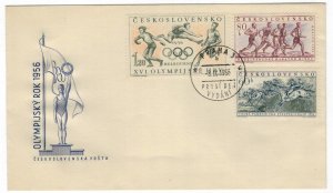 Czechoslovakia 1956 FDC Stamps Scott 763-765 Sport Olympic Games Horse Racing