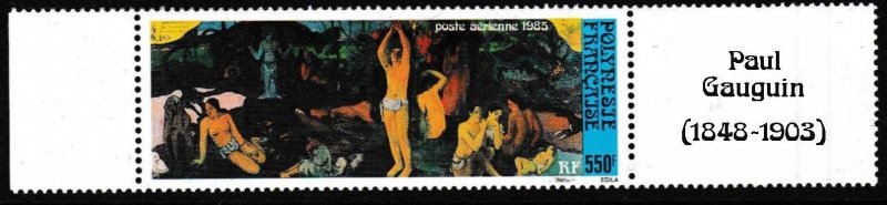 French Polynesia 1985 Airmail Scott C212 ART by Paul Gauguin Single with Margins