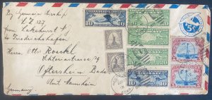 1929 Westport CT USA Graf Zeppelin LZ 127 Airmail Cover to Germany