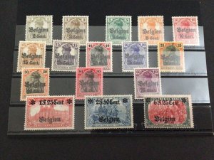 German Occupation issues Belgium 1916 surcharge mounted mint stamps 58364