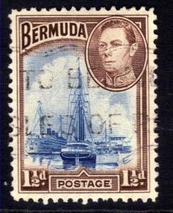 Bermuda 1938 - 52 KGV1 1 1/2d Ship in Hamilton Harbour SG 111 ( J48 )