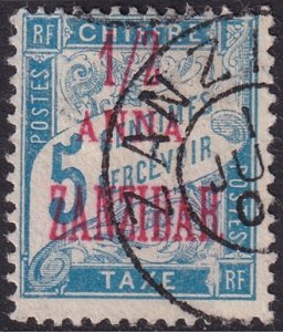 French Offices Zanzibar 1897 Sc J1 postage due used