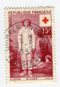 FRANCE; 1956 early Red Cross issue fine used SET