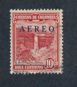 Colombia 1953 Scott C231 used - 10c, Tequendama falls Ovpt