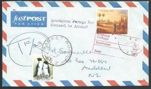 FIJI TO NEW ZEALAND 1993 cover Insufficiently Paid Airmail, 80c Due........53230