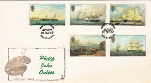 Jersey 1985,  Artists - Shipping  set of 5,  on  FDC