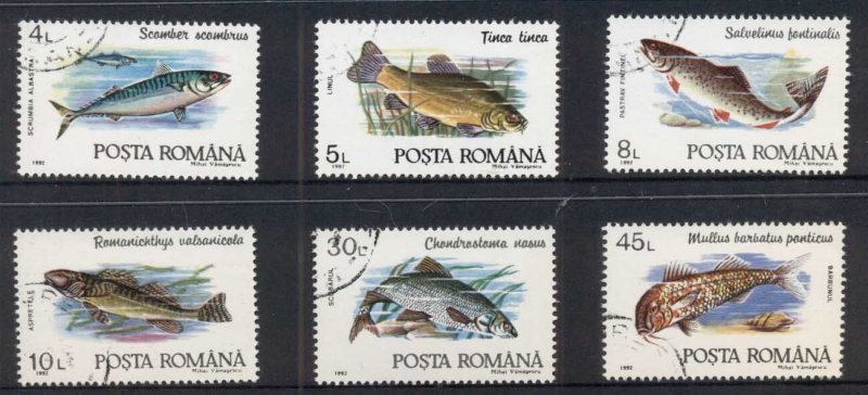 Romania 1992 Marine Life Fish CTO