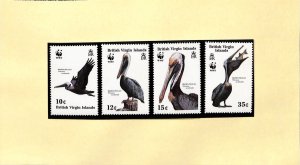 British Virgin Islands WWF World Wild Fund for Nature MNH stamps pelicans birds