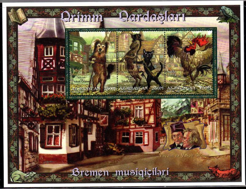 AZERBAIJAN #653  1997  GRIMM FAIRY TALES    MINT  VF NH  O.G  S/S