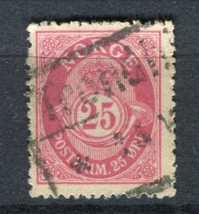 NORWAY; Early 1900s fine used Numeral issue 25ore. fine Shade + Postmark