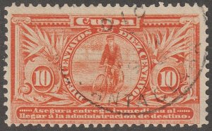 Cuba, stamp, Scott#E3, used, hinged,  10c, bicycle