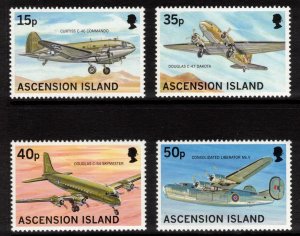 ASCENSION 1999 WW II Aircraft; Scott 715-18, SG 760-63; MNH