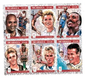 Nicaragua 1995 - Olympics Michael Jordan - Sheet of 6 stamps - Scott #2120 - MNH