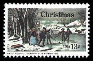 PCBstamps   US #1703 13c Christmas-Winter Pastime, MNH, (31)