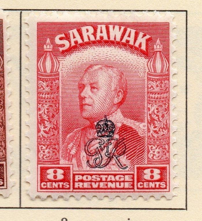 Sarawak 1947 Early Issue Fine Mint Hinged Optd 8c. 052022