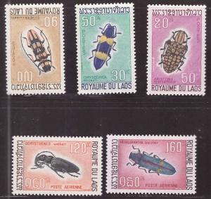 LAOS Scott 171-173, C54-55 MNH** Insect set