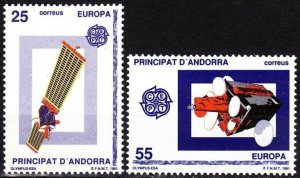 ANDORRA SPANISH 1991 EUROPA CEPT: Space. Communication Satellite. Compl set, MNH