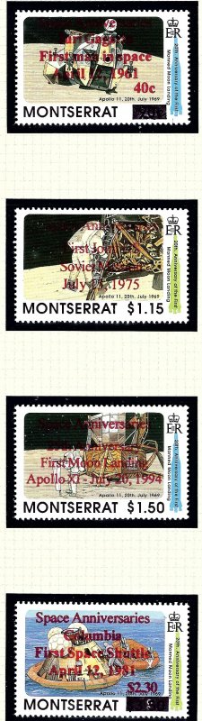 Montserrat 847-50 MNH 1994 Space Anniversaries overprints                  (KA)