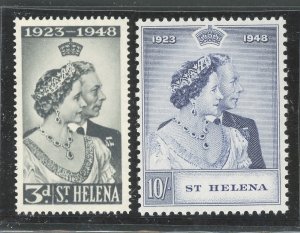 1948 St. Helena, Stanley Gibbons #143-44 - Royal Silver Wedding - MNH**