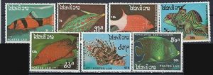 Laos 820-26 MNH 1987 Fish (SB)(ak2726)