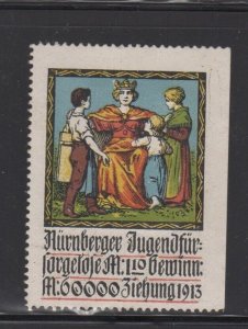 German Advertising Stamp - 1913 Lottery for Care of Youth, Nürnberg