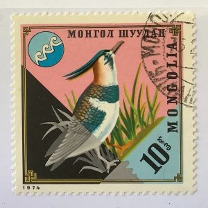 Mongolia 1974 Scott 818 CTO- 10m, Environment protection, Bird, Northern Lapwing