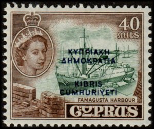 Cyprus 192 - Mint-H - 40m Famagusta Harbor (Ovpt) (1960) (cv $3.00)