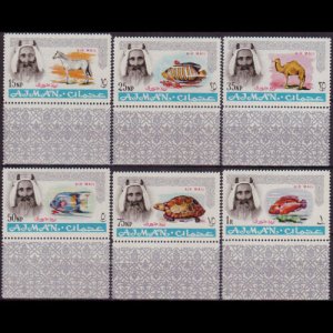 AJMAN 1965 - Scott# C1-6 Animals 15np-1r LH