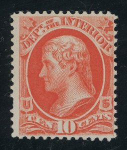 USA O19 - 10 cent Jefferson - Interior Dept Official - Fine Mint Regummed