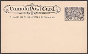 CANADA 1897 QV Jubilee 1c postcard fine unused.............................A1688