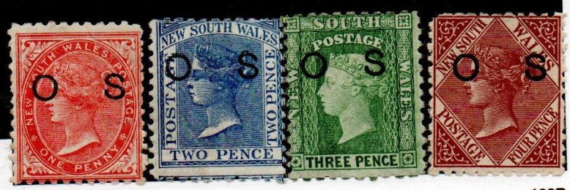 New South Wales O12-O15 Mint Hinged