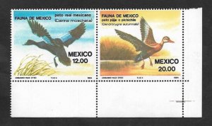 SD)1984 MEXICO FAUNA DE MEXICO, MEXICAN MALLOWEEN DUCK 12P SCT 1346 & PIJIJE D