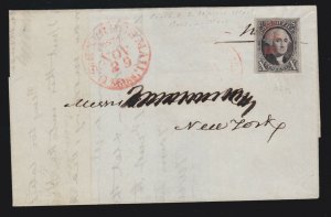 US 2 10c Washington on Cover Express Mail & Num 10 Can PF Cert VF-XF SCV $1550+