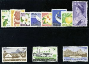 Cook Islands 1963 QEII Definitive set complete MLH. SG 163-173. Sc 148-158.