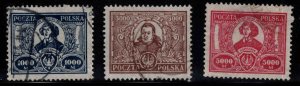 Poland Scott 192-194 used complete set