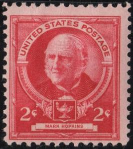 SC#870 2¢ Famous Americans: Mark Hopkins Single (1940) MNH