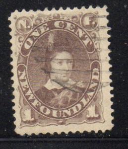 Newfoundland Sc 42 1880 1 c gray brown Prince of Wales stamp used