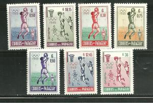 Paraguay 556-59 & C262-64 MNH Olympics 1960; Basketball